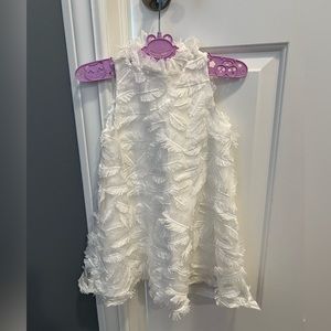 White Janie and Jack feather dress size 3